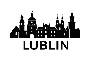 Lublin city skyline with iconic buildings and landmarks