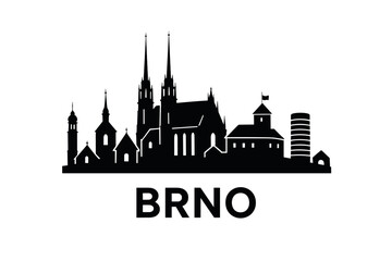Fototapeta premium Brno city skyline with iconic buildings and landmarks
