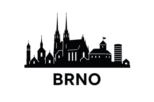 Brno city skyline with iconic buildings and landmarks