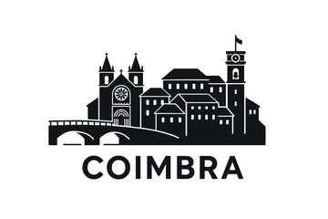 Obraz premium Coimbra city skyline with iconic buildings and landmarks