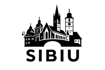 Obraz premium Sibiu city skyline with iconic buildings and landmarks