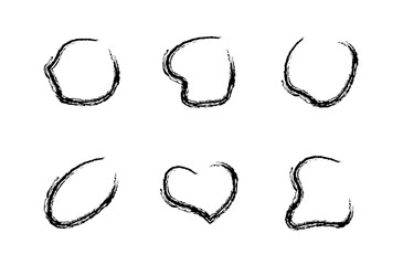 Liquid blob shapes, chalk vector organic irregular random forms, fluid crayon silhouette, black charcoal simple smooth ink stain by pencil or marker. Highlight for social media stories