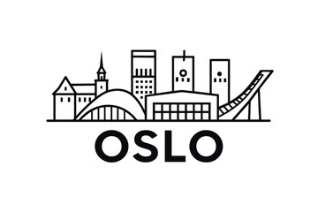 Oslo city skyline with iconic buildings and landmarks