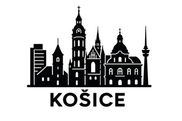 Obraz premium Košice city skyline with iconic buildings and landmarks