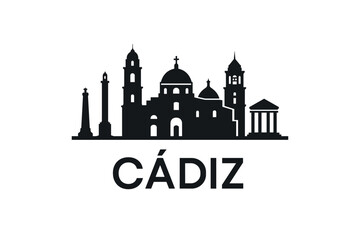 Obraz premium Cádiz city skyline with iconic buildings and landmarks