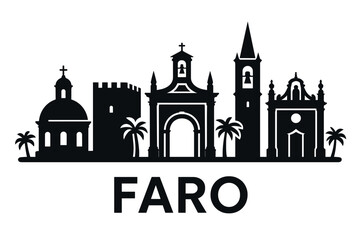 Obraz premium Faro city skyline with iconic buildings and landmarks