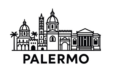Obraz premium Palermo city skyline with iconic buildings and landmarks