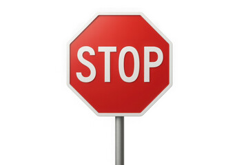 3d rendering illustration icon isolated on A red stop sign on a white background on transparent background