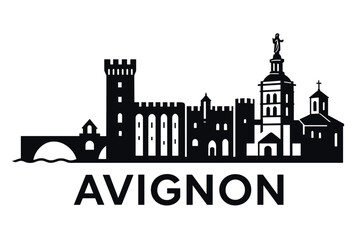 Fototapeta premium City skyline with iconic buildings and landmarks, Avignon
