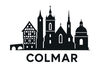 Obraz premium City skyline with iconic buildings and landmarks, Colmar