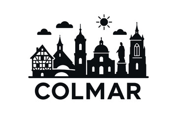 Obraz premium City skyline with iconic buildings and landmarks, Colmar
