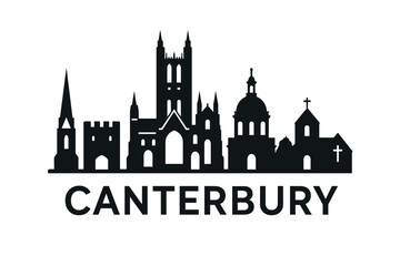 Fototapeta premium City skyline with iconic buildings and landmarks, Canterbury