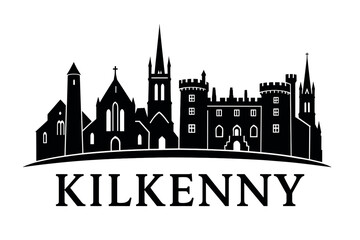 Fototapeta premium City skyline with iconic buildings and landmarks, Kilkenny
