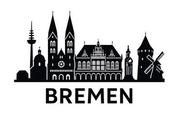 Obraz premium City skyline with iconic buildings and landmarks, Bremen