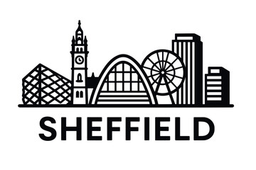 Obraz premium City skyline with iconic buildings and landmarks, Sheffield