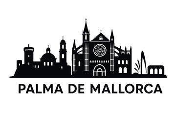 Obraz premium City skyline with iconic buildings and landmarks, Palma de Mallorca