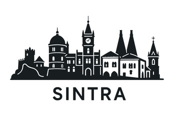 Obraz premium City skyline with iconic buildings and landmarks, Sintra