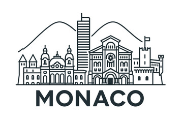 City skyline with iconic buildings and landmarks, Monaco
