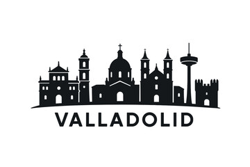 Naklejka premium City skyline with iconic buildings and landmarks, Valladolid