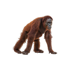 Fototapeta premium Orangutans walk standing up generative AI