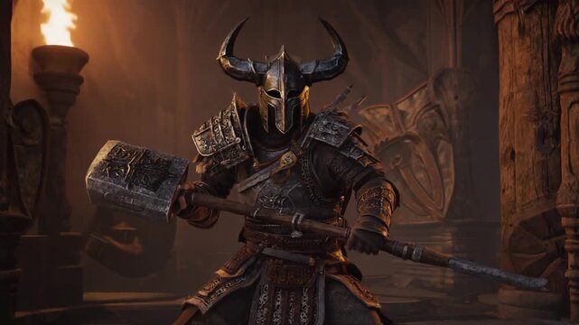 Viking with a hammer.