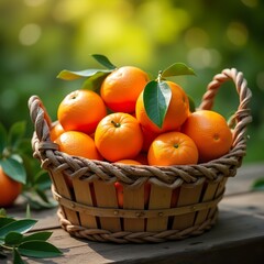 Basket of mandarin oranges