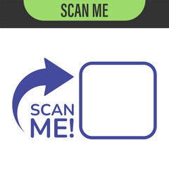 Scan qr code. Scan QR code flat icon with phone. Qr Code template for mobile app, payment and discounts. Barcode. Mobile payment and quick response codes. Scan me with smartphone. Vector illustration