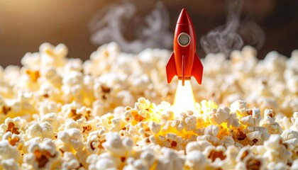 Rocket Taking Off From Popcorn Mountain Concept