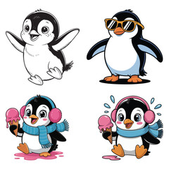 Fototapeta premium A funny cartoon Penguin vector illustration