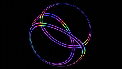 a circle with a neon glow on it