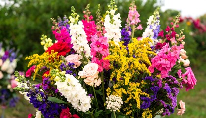 Obraz premium Vibrant bouquet of colorful flowers