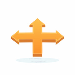 Fototapeta premium Four Direction Arrow Symbol, Indicates Move, Travel, Choice and Navigation