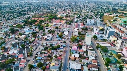 Aerial view of urban Luanda, Angola.