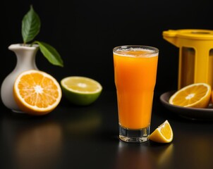 Fototapeta premium Refreshing Citrus Blend: A Vibrant Summer Beverage Moment