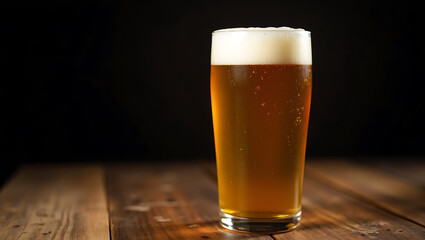 **"Golden Pour: A Moment of Stillness with Foam and Flavor on Weathered Wood"**
