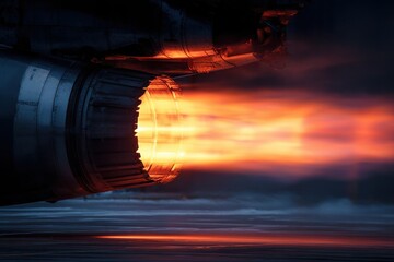 A close-up of the intense afterburner flame of a jet engine, highlighting the sheer power and energy being expelled.