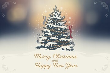 Fototapeta premium christmas tree with snow