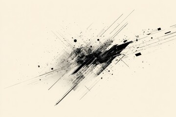 Naklejka premium A minimalist shatter vector with clean lines and sharp fragments, creating a sleek, modern look. Fragmented Codex. Illustration.