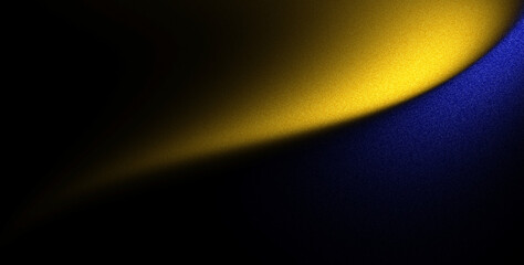 Blurred neon color flow, dark  blue yellow black color gradient background, grainy texture effect, futuristic banner design.