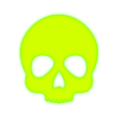 Skull neon light spark glow in transparent background illustration png