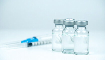 bottle of vaccines and a syringe