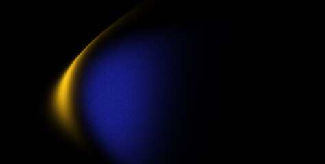 Blurred neon color flow, dark  blue yellow black color gradient background, grainy texture effect, futuristic banner design.