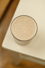 Wellness Drinks Photography - Chaga, Matcha & Adaptogenic Elixirs - Assortment of Healthy Adaptogenic Vegan Drinks, Top Down Flat Lay of Trendy Warm Tonics and Elixirs on Rustic Table