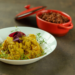 Vegan Chef Cooking Photography - Sizzling Plant-Based Gluten-Free Food with Seasonal Veggies & Black Quinoa, Red Rice, Lentils, Noodles in Professional Kitchen - Sustainable Cuisine