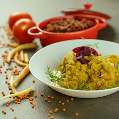 Vegan Chef Cooking Photography - Sizzling Plant-Based Gluten-Free Food with Seasonal Veggies & Black Quinoa, Red Rice, Lentils, Noodles in Professional Kitchen - Sustainable Cuisine