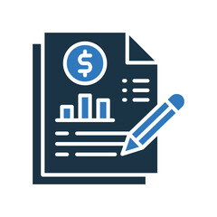 Financial Statement mixed color icon
