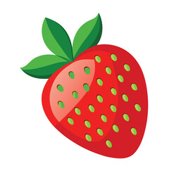Obraz premium Strawberry fruit vector illustration.