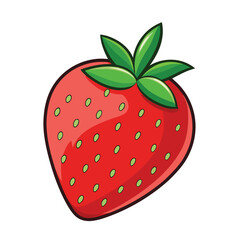 Obraz premium Strawberry fruit vector illustration.