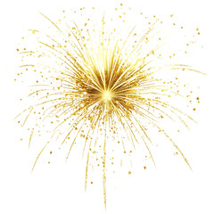 Colorful Fireworks Explosion for New Year Party – Transparent Background.