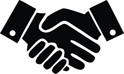 Symbolic representation of a business partnership and agreement through a firm handshake between two individuals